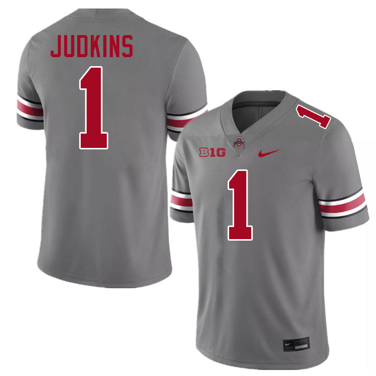 Ohio State Buckeyes Quinshon Judkins Men's's #1 Authentic Grey College Football Jersey 2404GPRP6